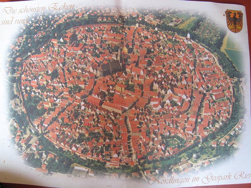 IMG_3437.JPG - An overview of the historic city of Nördlingen (a photo of a tourist brochure). It still has all of it's walls and many cool old buildings. The area is a meteor impact crater.